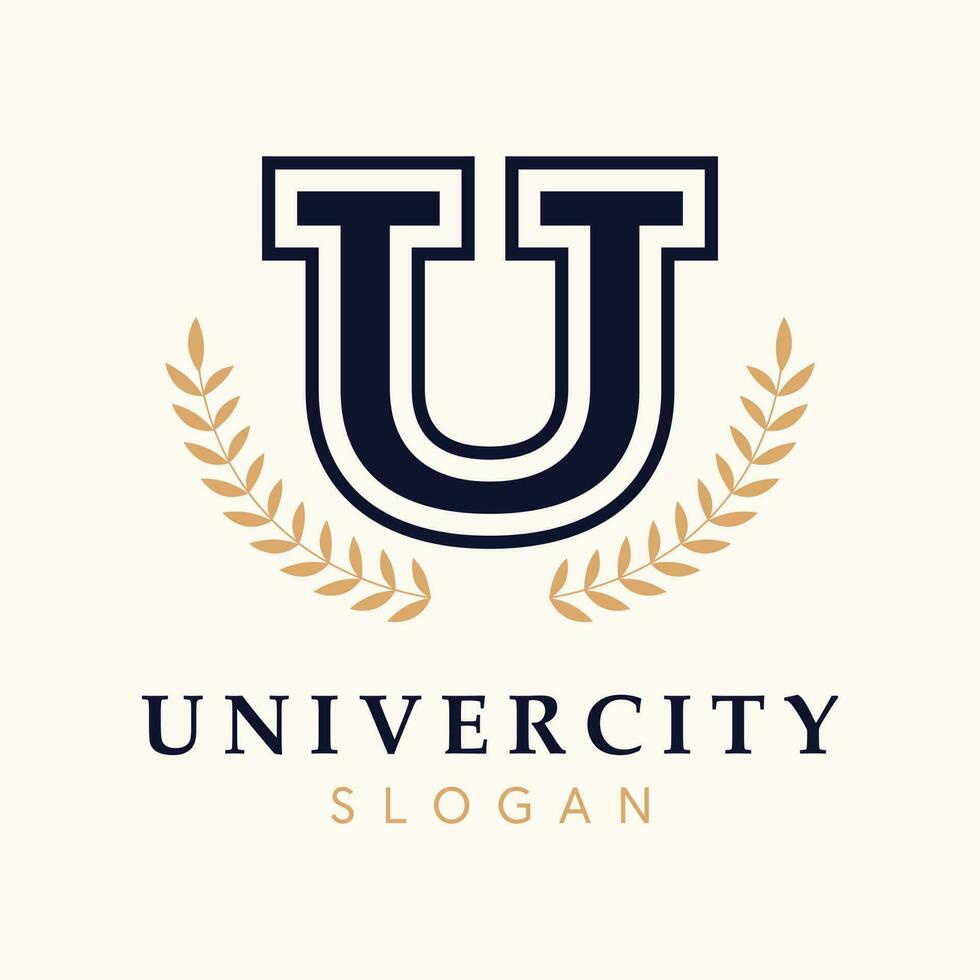 Universität Vektor Logo Design. Brief u Emblem. Campus Logo Vorlage