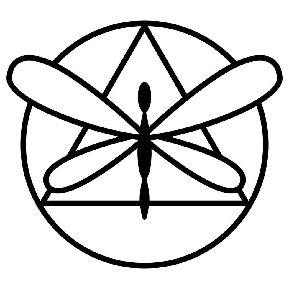 heilig Geometrie und Libelle Vektor Symbol Design. esoterisch eben Symbol.