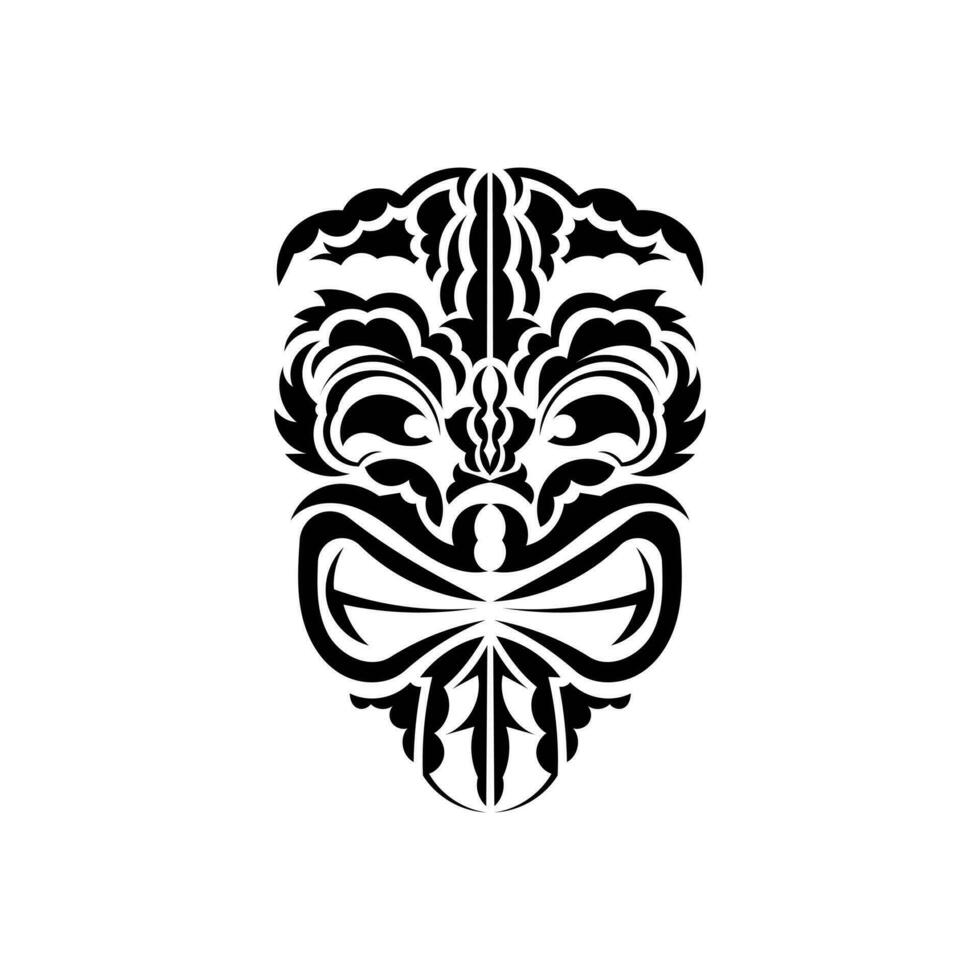 mönster mask. svart tatuering i de stil av de gammal stammar. polynesisk stil. vektor över vit bakgrund.