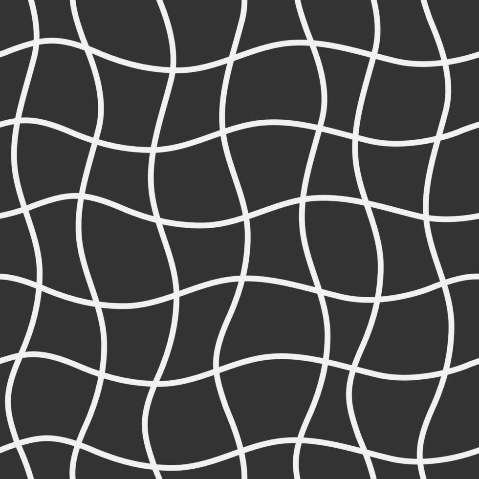 tecknad serie förvrängd häftig schackbräde sömlös mönster. retro stil för skriva ut på textil, omslag papper. vektor svart bakgrund