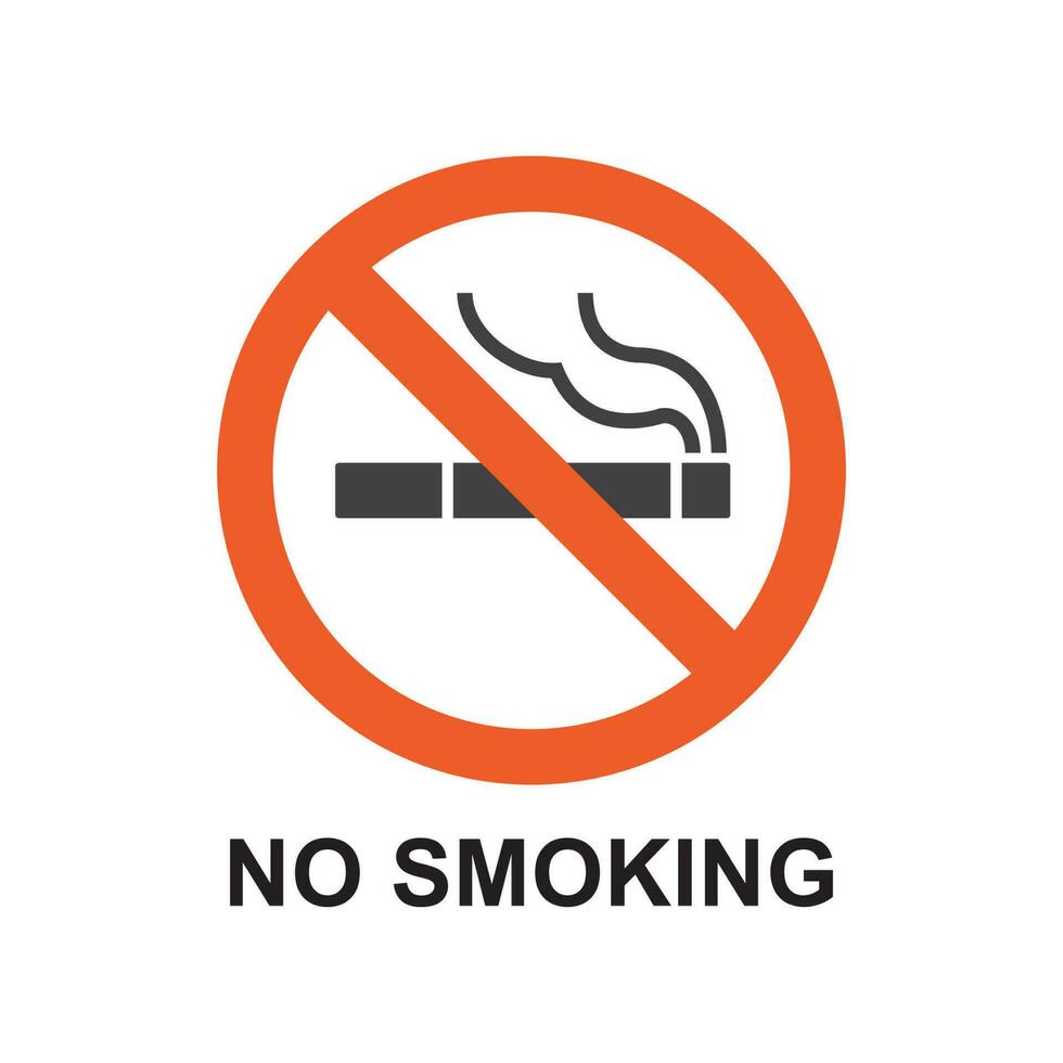 Nej rökning tecken, rökning förbjuden symbol isolerat. vektor