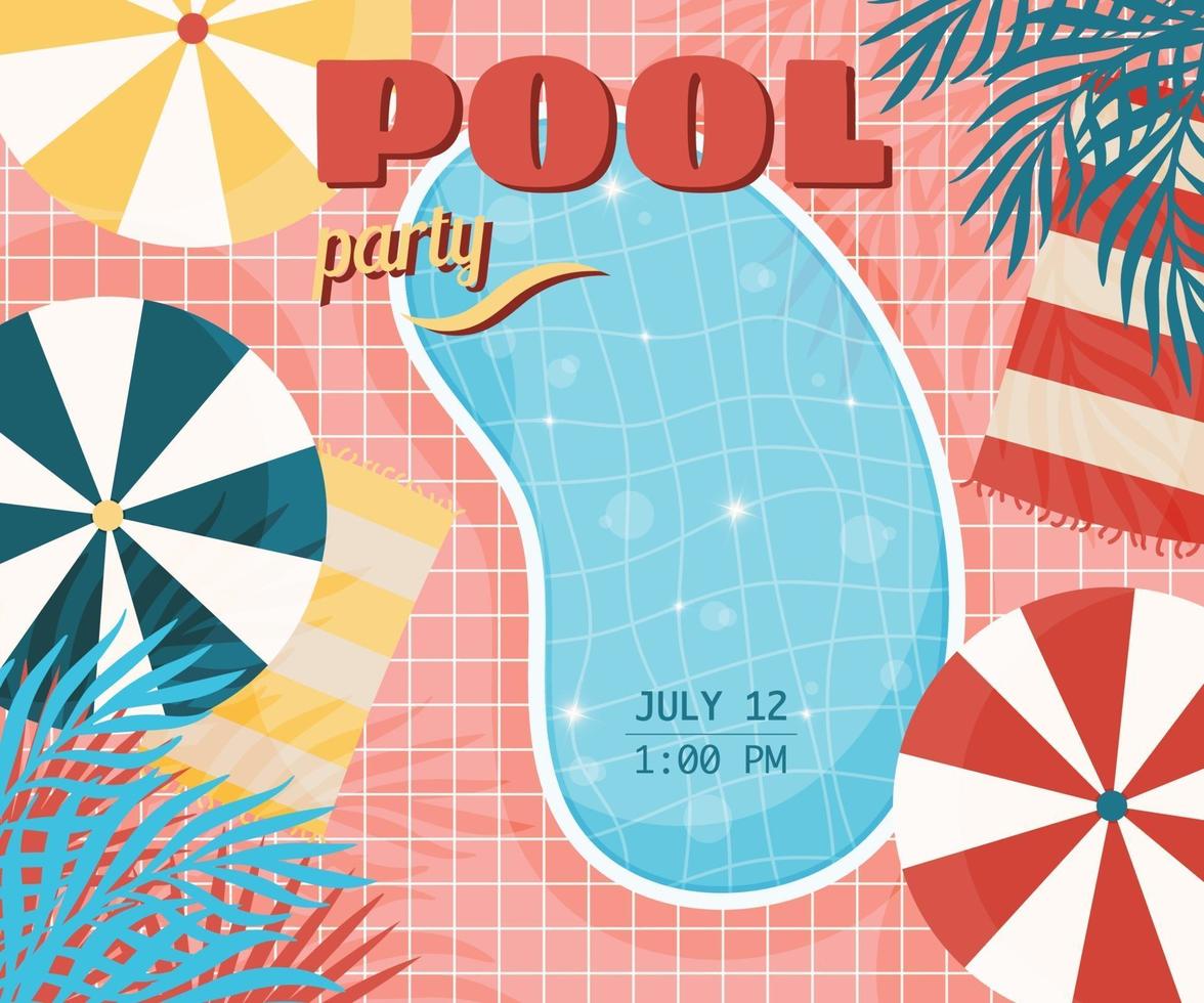 Pool Party Poster einladen vektor