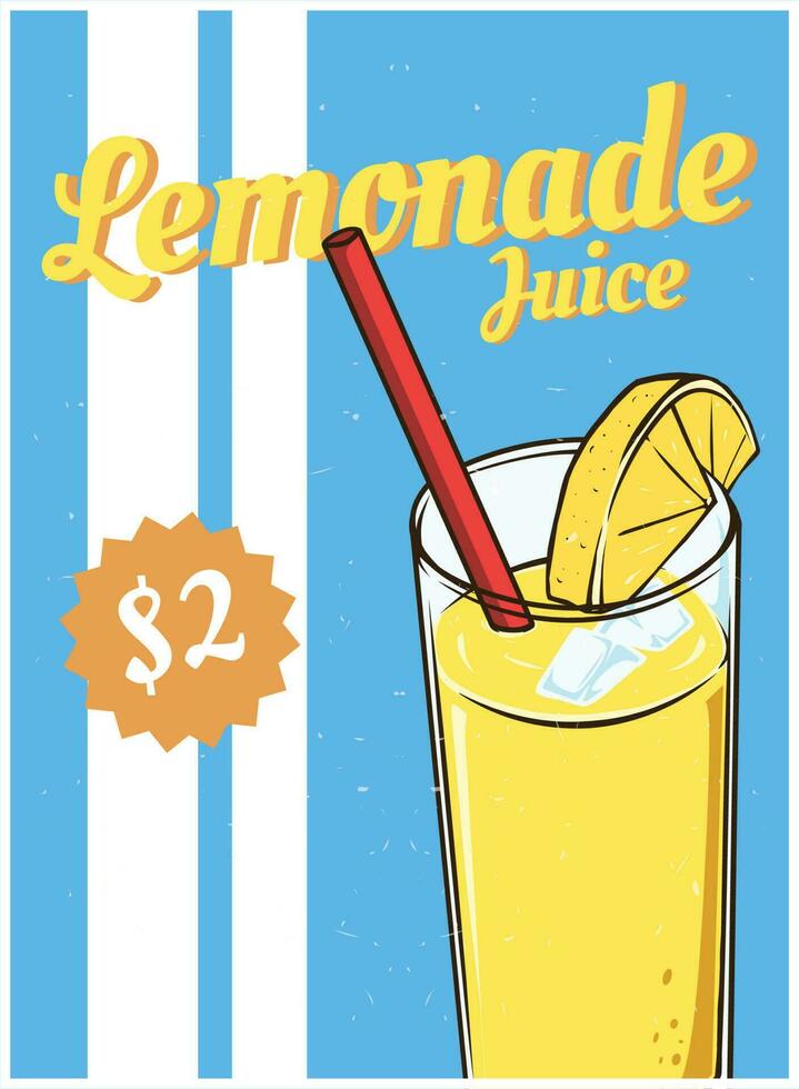 citron- juice affisch för skriva ut vektor