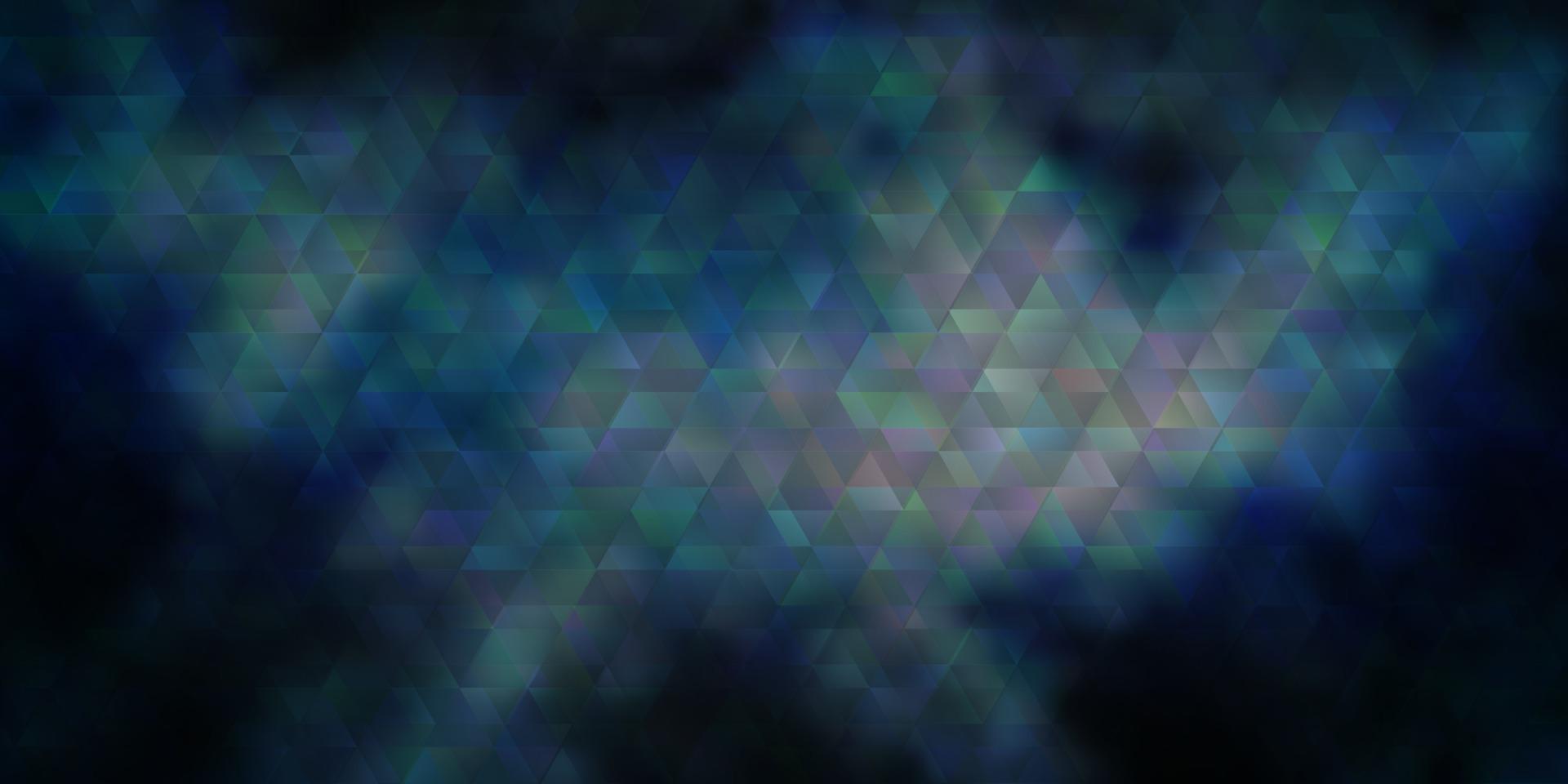 mörkblå vektorbakgrund med linjer, trianglar. vektor