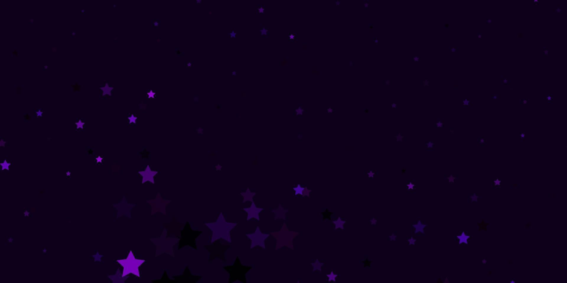 mörkrosa vektorbakgrund med färgglada stjärnor. vektor
