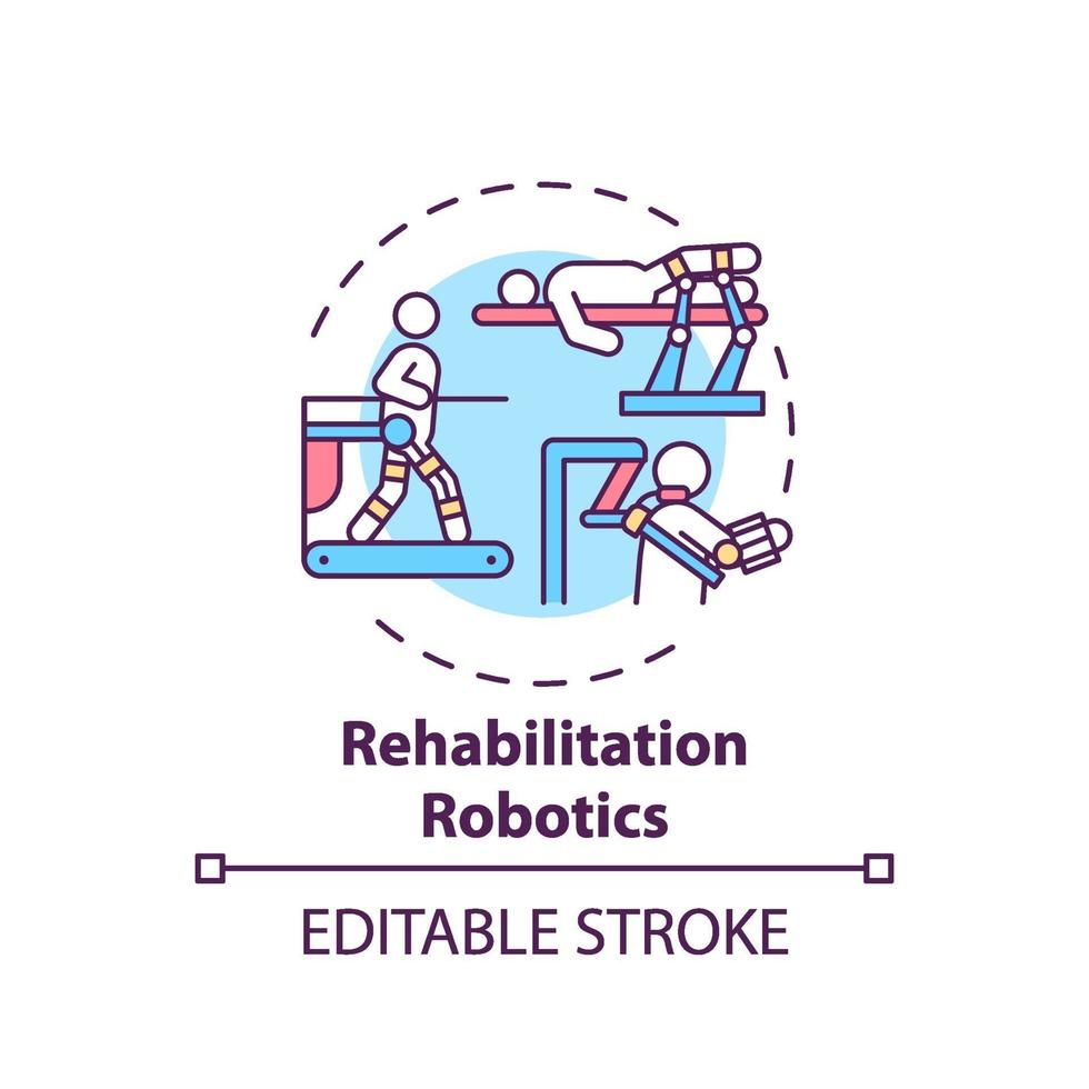 rehabilitering robotik koncept ikon vektor