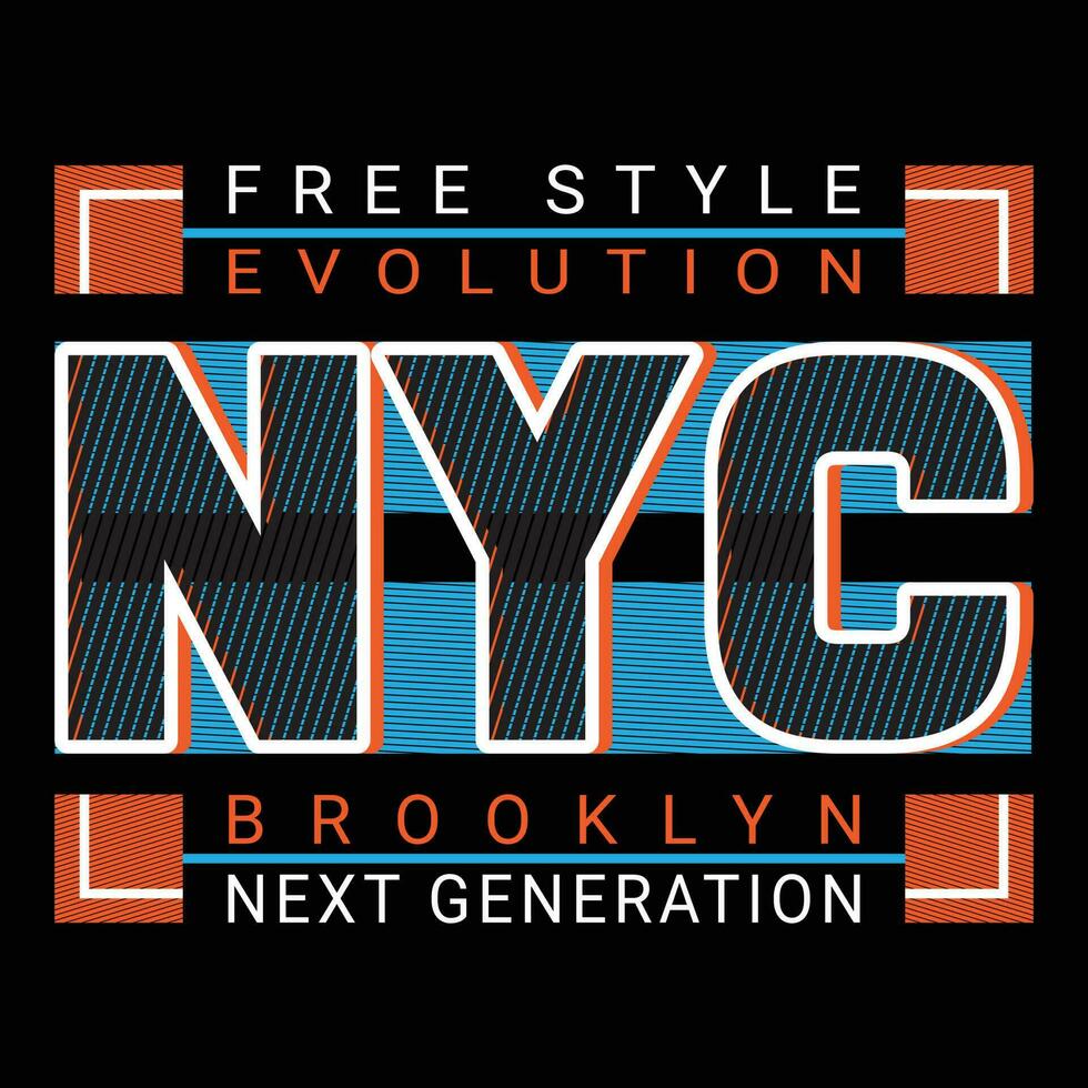 fri stil Evolution ncy brooklyn Nästa generation t-shirt design vektor