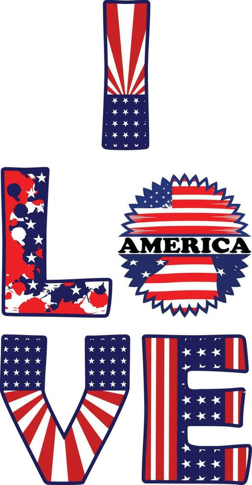 ich Liebe Amerika T-Shirt Design vektor