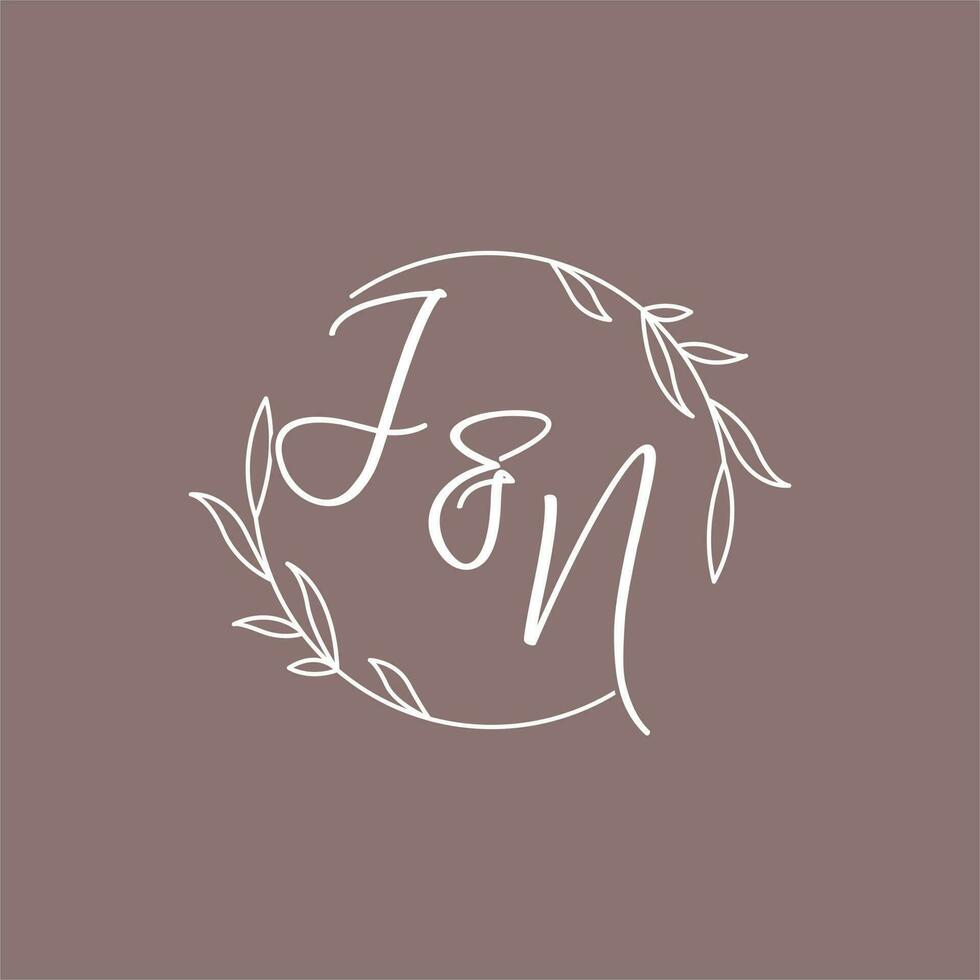 jn Hochzeit Initialen Monogramm Logo Ideen vektor