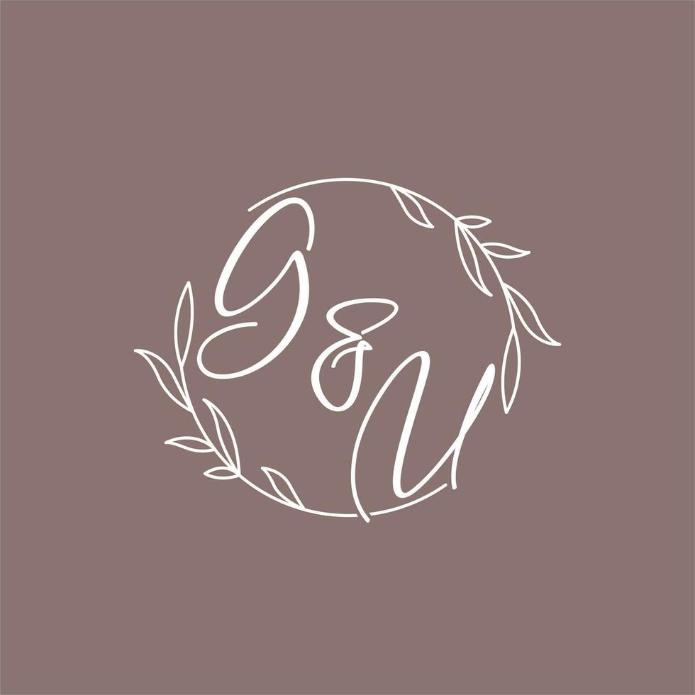 gu Hochzeit Initialen Monogramm Logo Ideen vektor