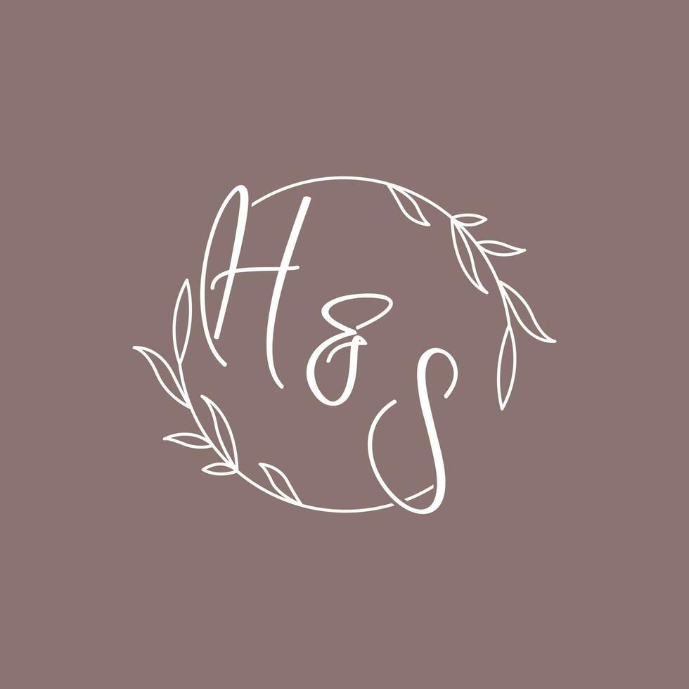 hs Hochzeit Initialen Monogramm Logo Ideen vektor