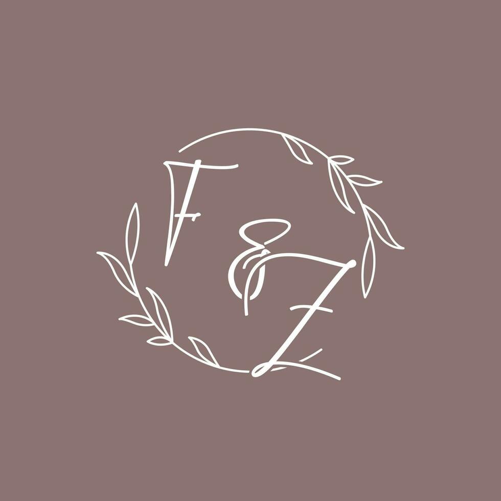 F Z bröllop initialer monogram logotyp idéer vektor