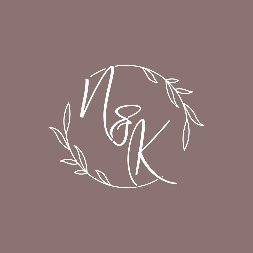 nk Hochzeit Initialen Monogramm Logo Ideen vektor