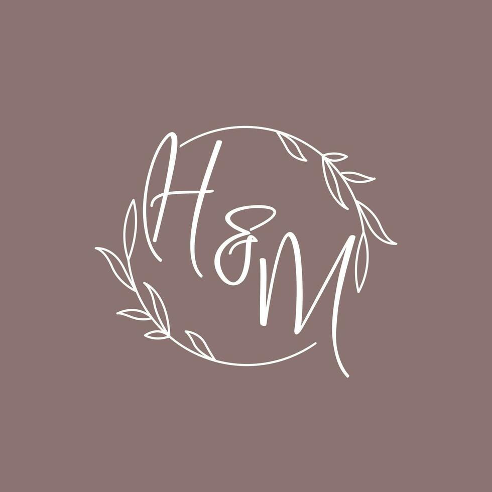 Hm Hochzeit Initialen Monogramm Logo Ideen vektor