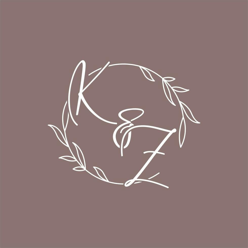 kz Hochzeit Initialen Monogramm Logo Ideen vektor