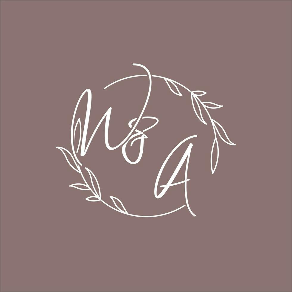 wa Hochzeit Initialen Monogramm Logo Ideen vektor