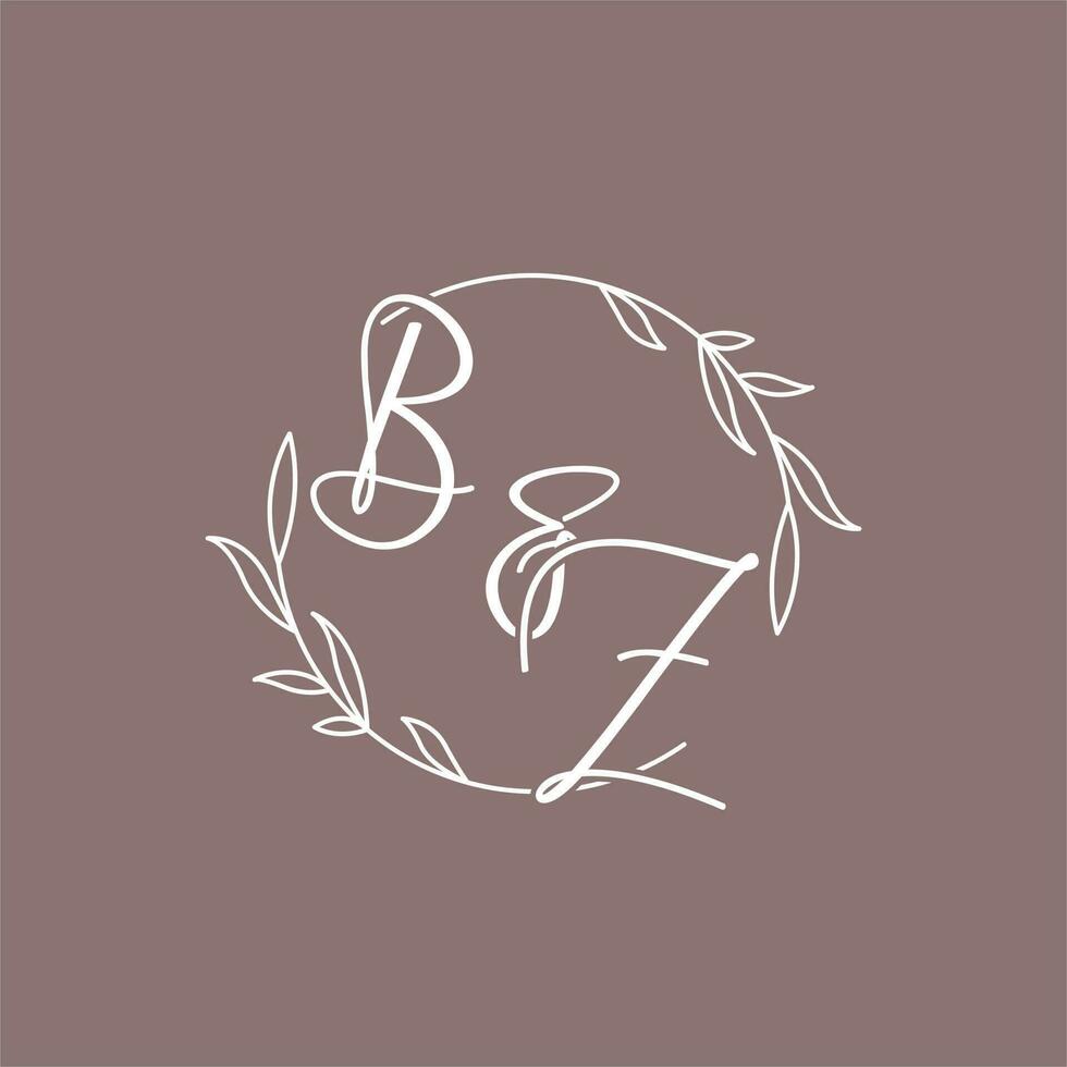 bz Hochzeit Initialen Monogramm Logo Ideen vektor