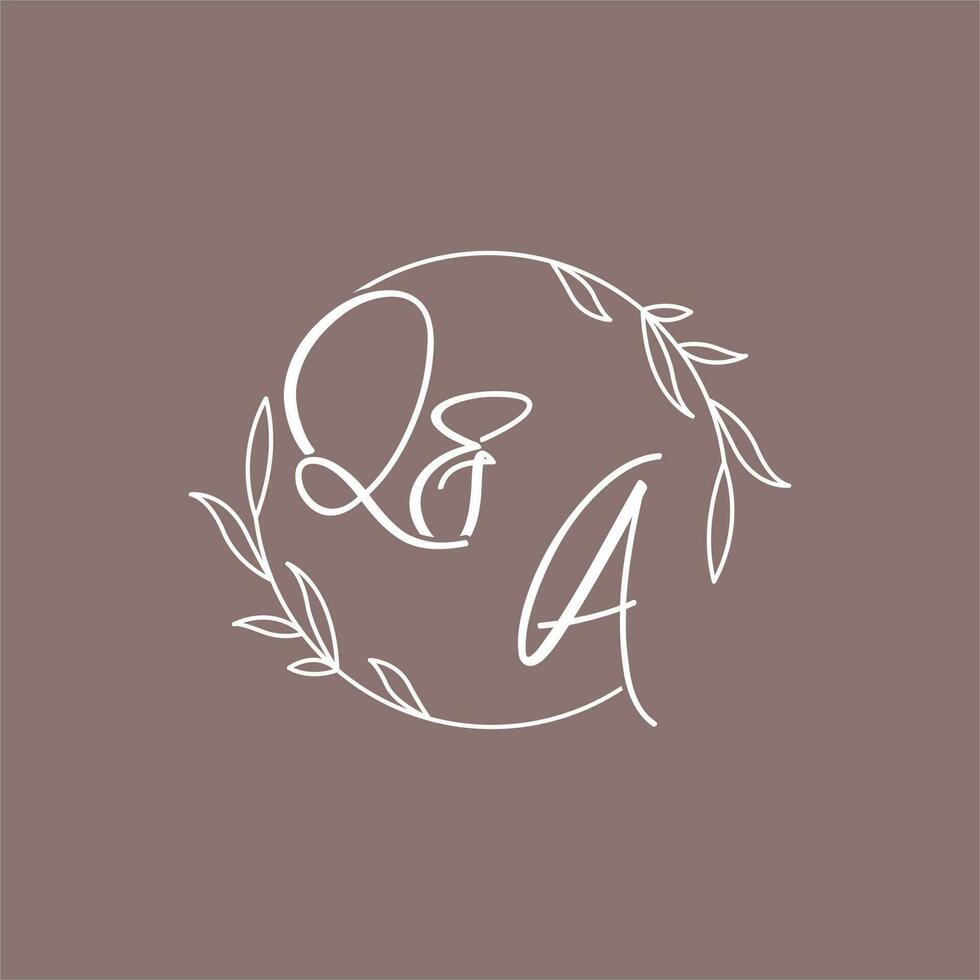 qa Hochzeit Initialen Monogramm Logo Ideen vektor