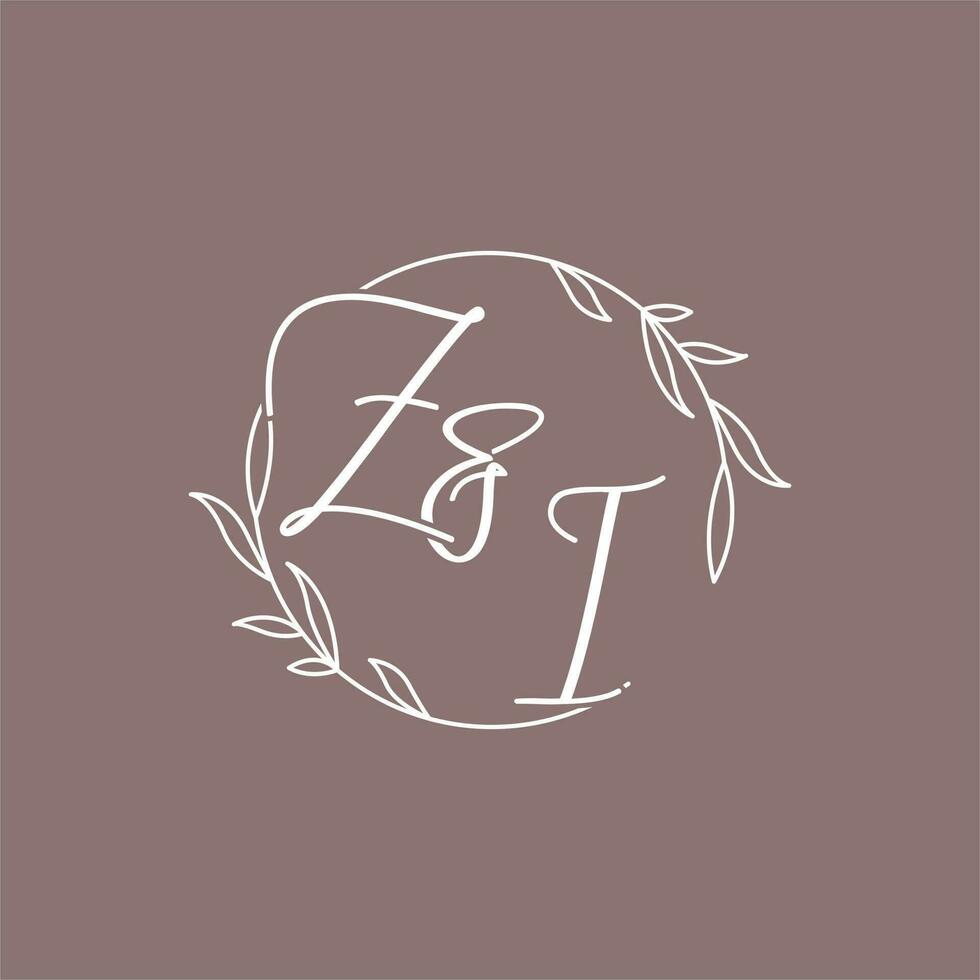 zi Hochzeit Initialen Monogramm Logo Ideen vektor