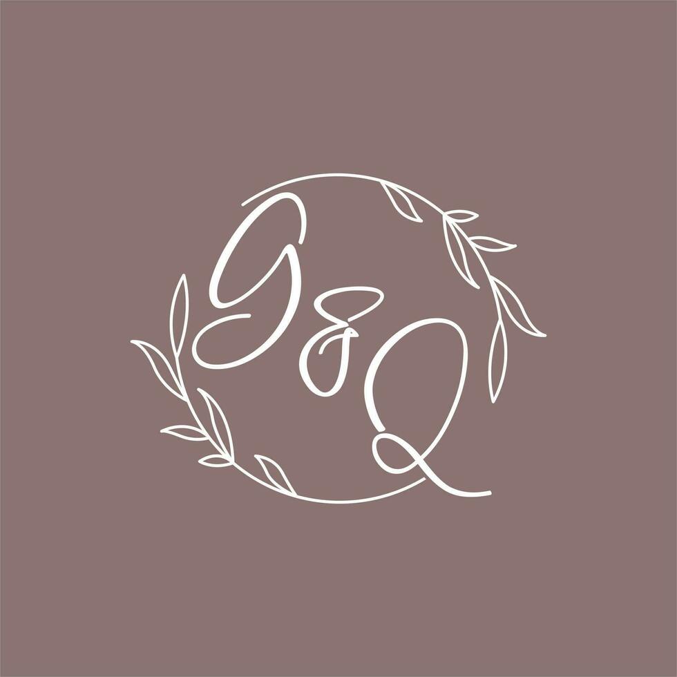 gq Hochzeit Initialen Monogramm Logo Ideen vektor