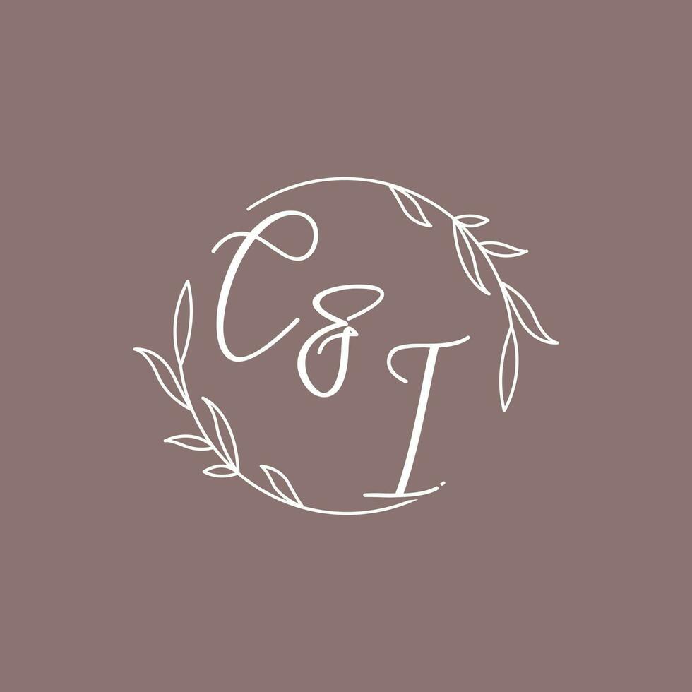 ci Hochzeit Initialen Monogramm Logo Ideen vektor