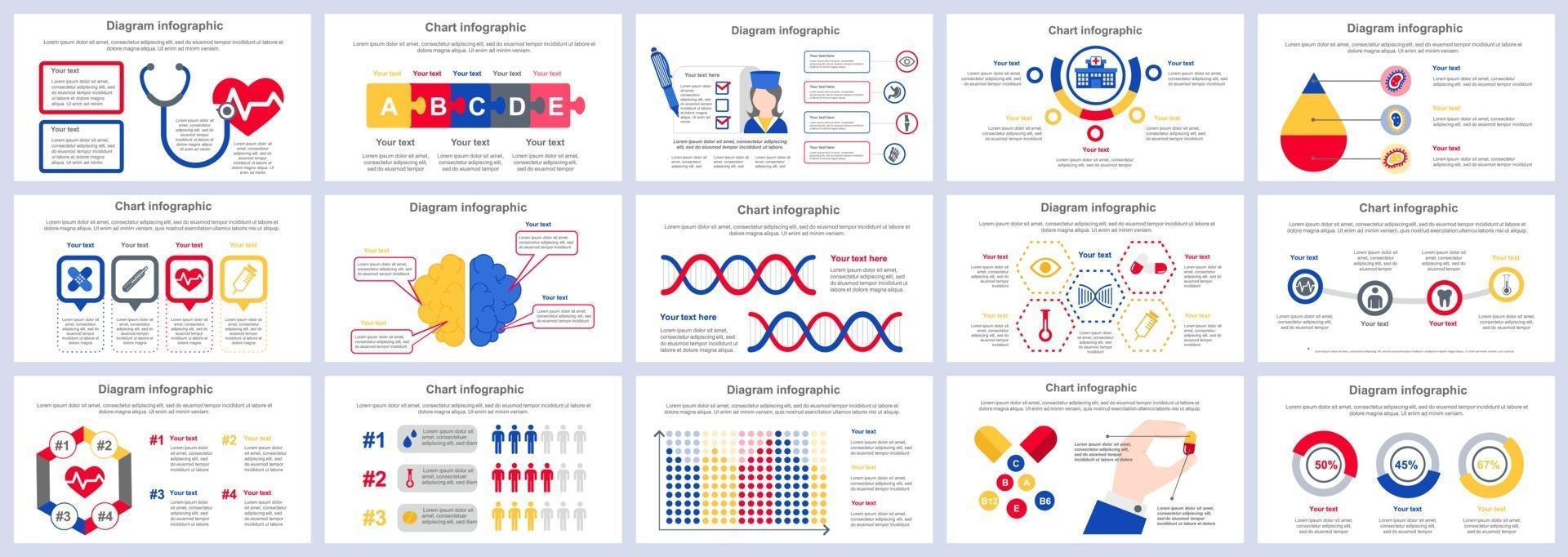 medizinische Dienstleistungen Infografiken Präsentation Folien Vorlage Vektor-Design-Vorlage vektor