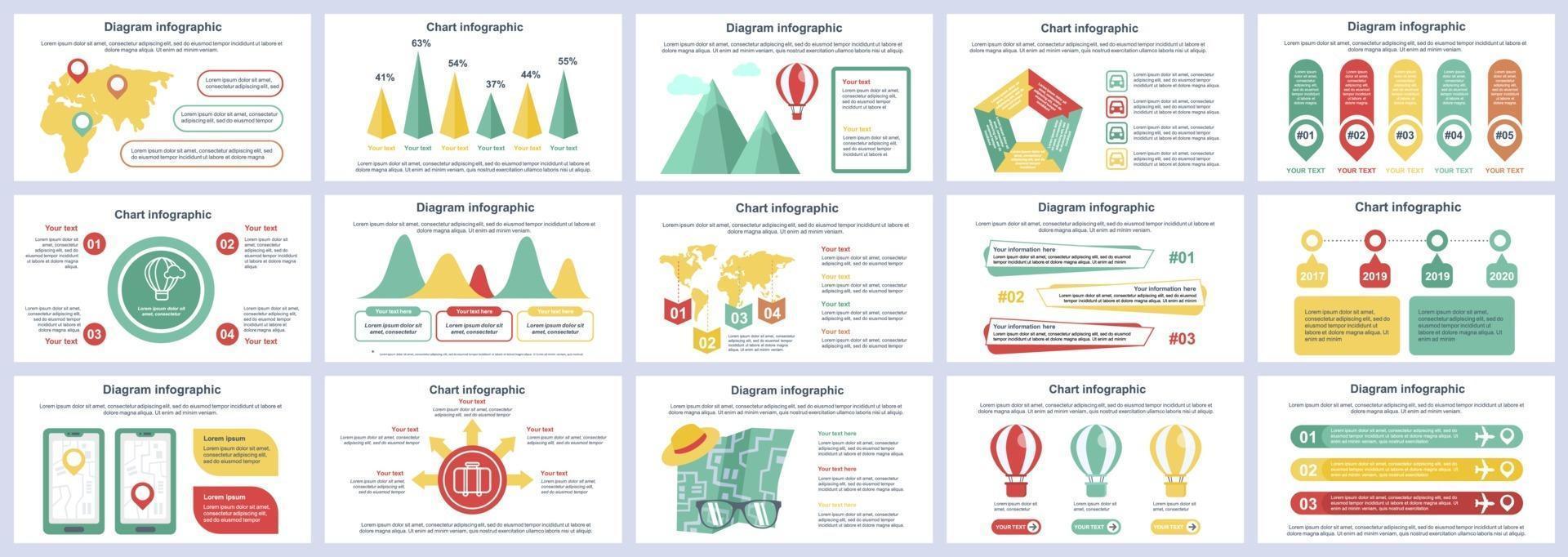 Reise Urlaub Infografiken Präsentation Folien Vorlage Vektor-Design-Vorlage vektor