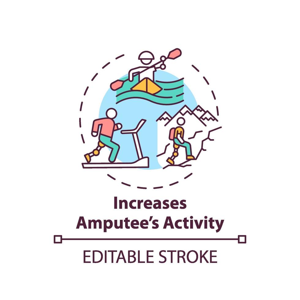 zunehmendes Konzept des Amputiertenaktivitätskonzepts vektor