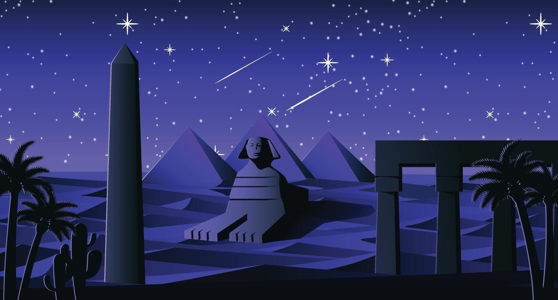 Sphinx und Pyramide berühmtes Wahrzeichen von Ägypten vektor