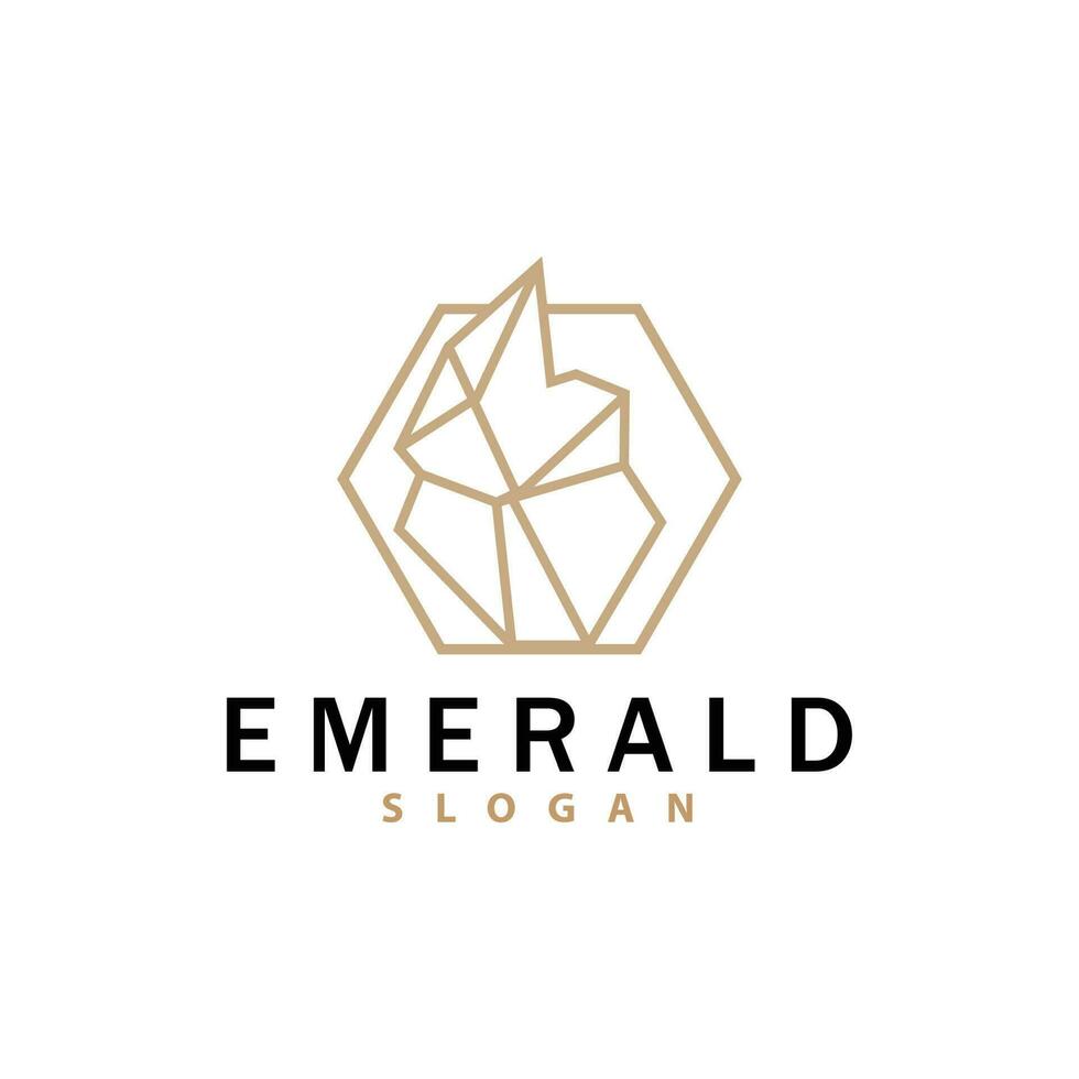 Smaragd Logo, Edelstein Vektor, luxuriös Prämie Jahrgang retro elegant Design, Diamant Schmuck Symbol, Symbol Illustration vektor
