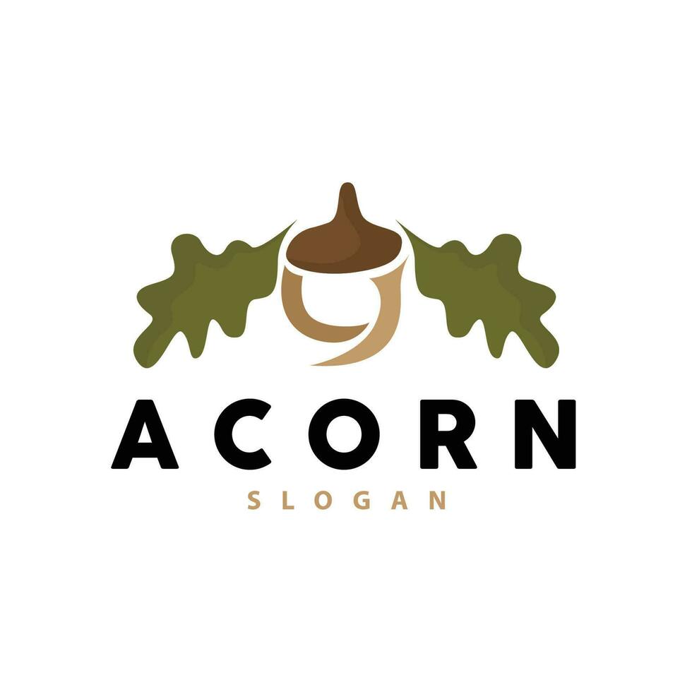 acron Logo, Prämie Design einfach Jahrgang retro Stil, Vektor Eiche Nüsse Eicheln, Symbol Symbol Illustration Vorlage