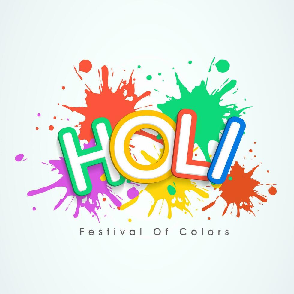 indisk festival av färger, Lycklig holi begrepp. vektor
