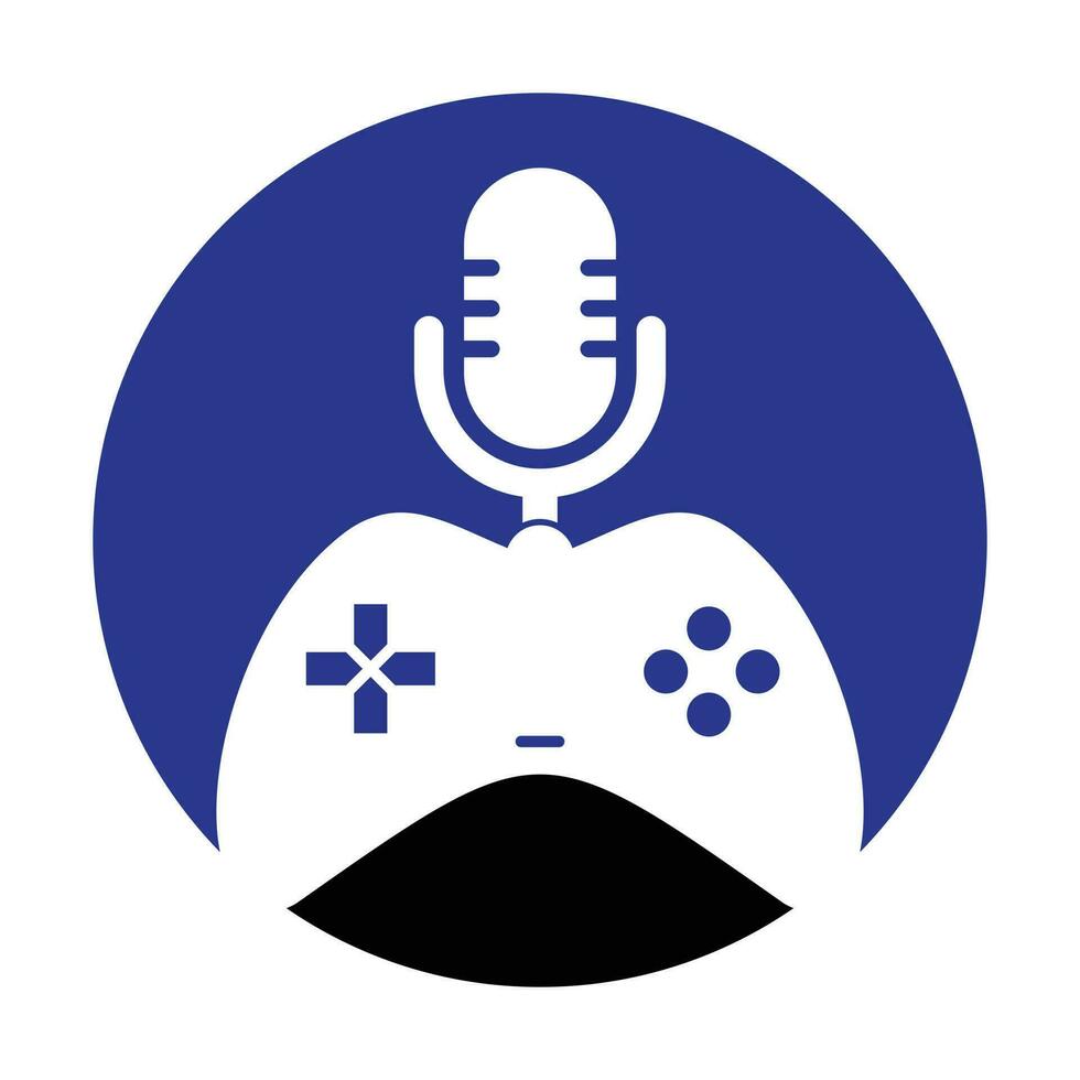 Gamepad und Podcast Logo Design Vorlage. vektor