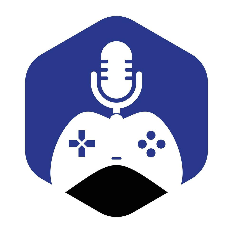 Gamepad und Podcast Logo Design Vorlage. vektor