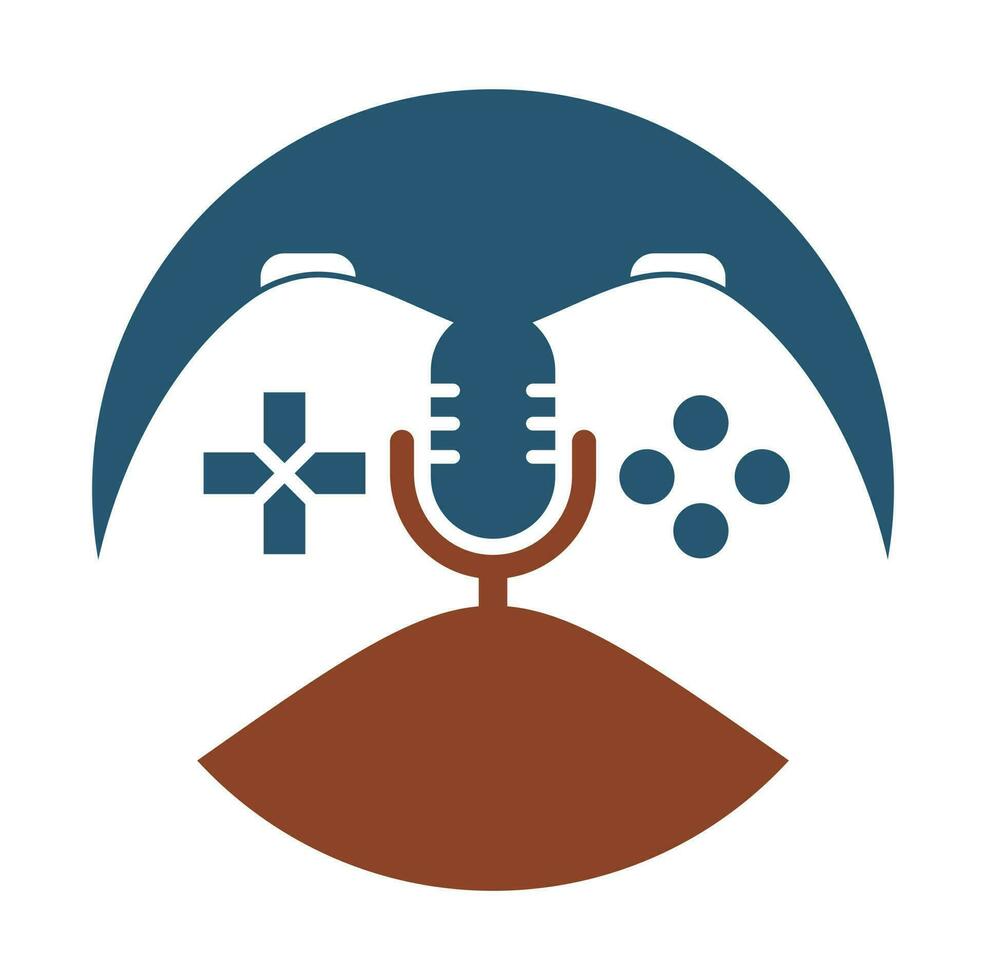 Gamepad und Podcast Logo Design Vorlage. vektor