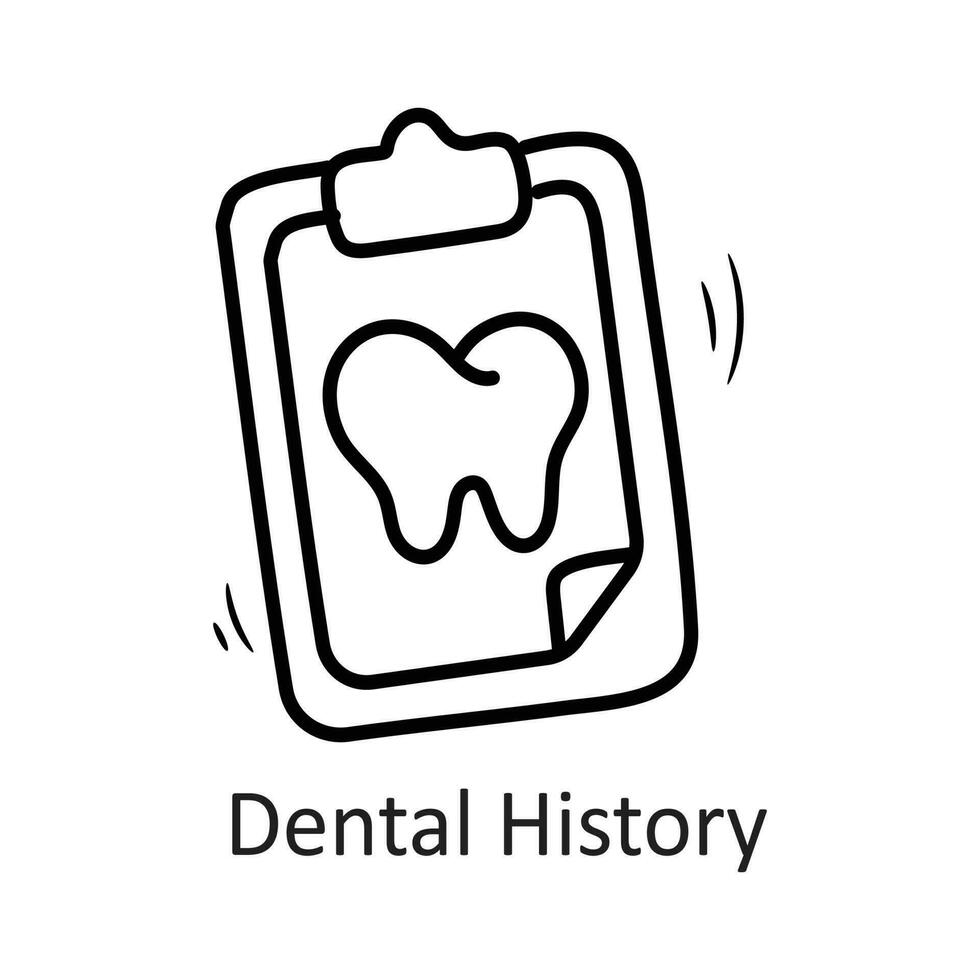 Dental Geschichte Vektor Gliederung Symbol Design Illustration. Zahnarzt Symbol auf Weiß Hintergrund eps 10 Datei