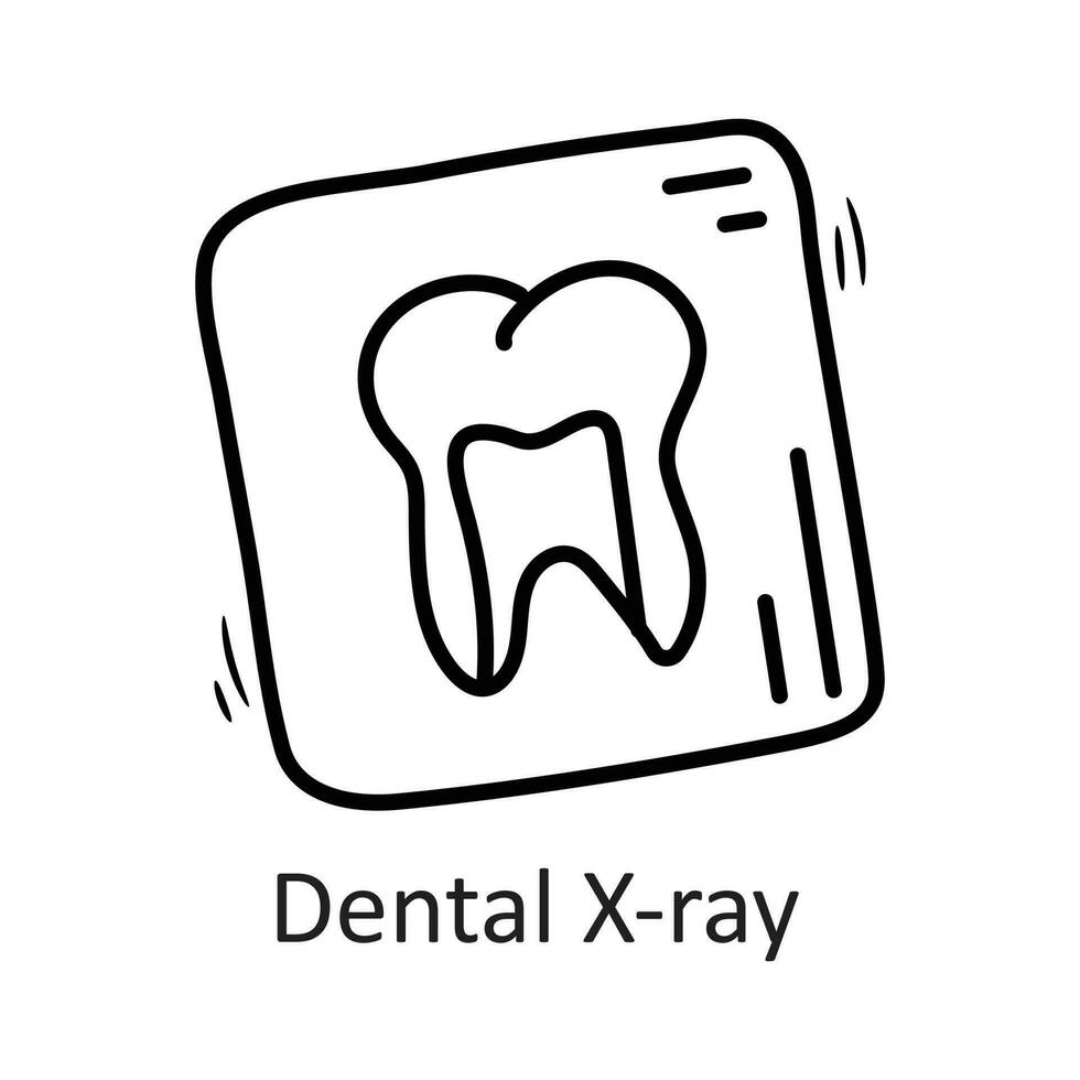 dental röntgen vektor översikt ikon design illustration. tandläkare symbol på vit bakgrund eps 10 fil