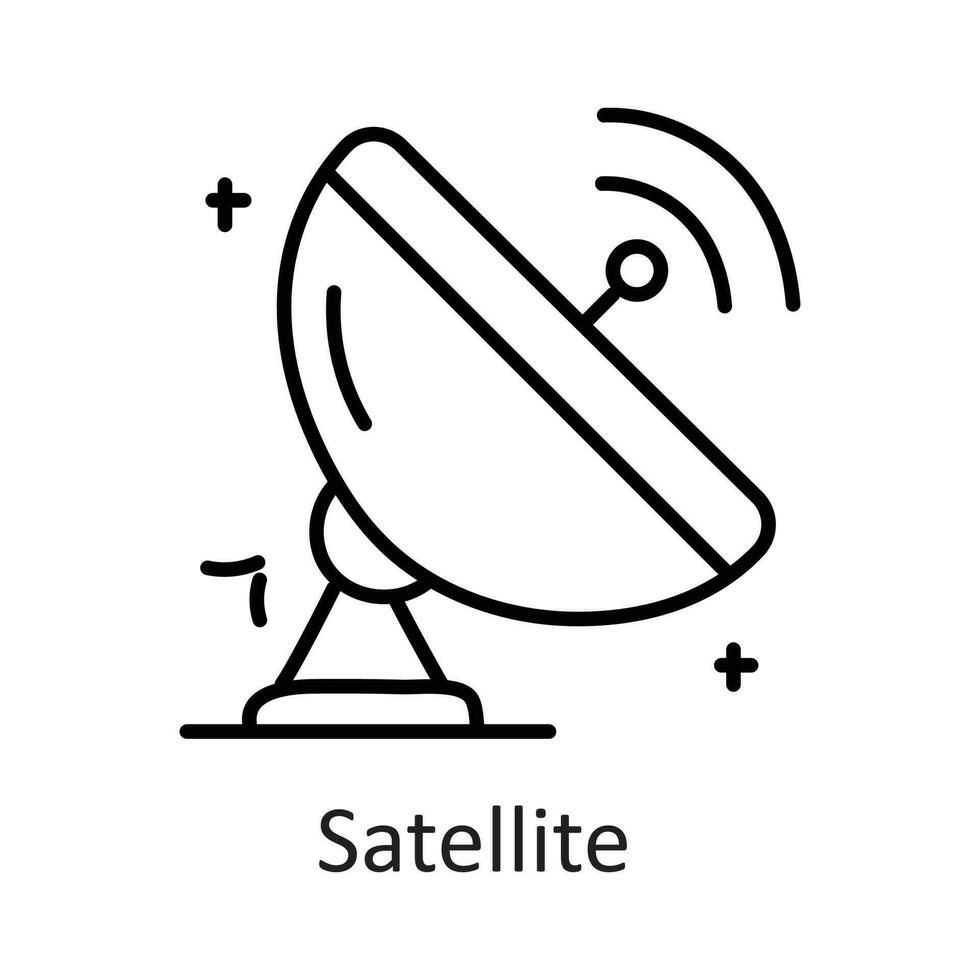 Satellit Vektor Gliederung Symbol Design Illustration. Kommunikation Symbol auf Weiß Hintergrund eps 10 Datei