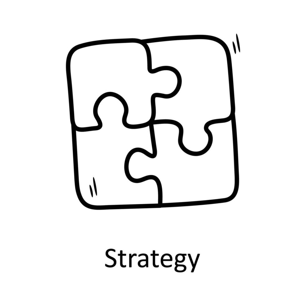 strategi vektor översikt ikon design illustration. företag symbol på vit bakgrund eps 10 fil