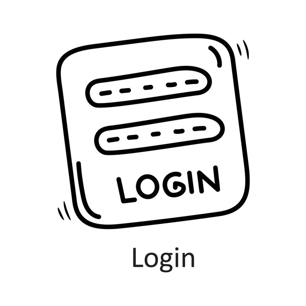 Anmeldung Vektor Gliederung Symbol Design Illustration. Sicherheit Symbol auf Weiß Hintergrund eps 10 Datei