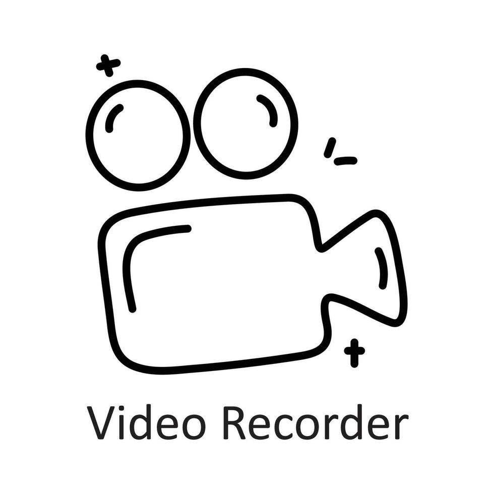 video inspelare vektor översikt ikon design illustration. kommunikation symbol på vit bakgrund eps 10 fil