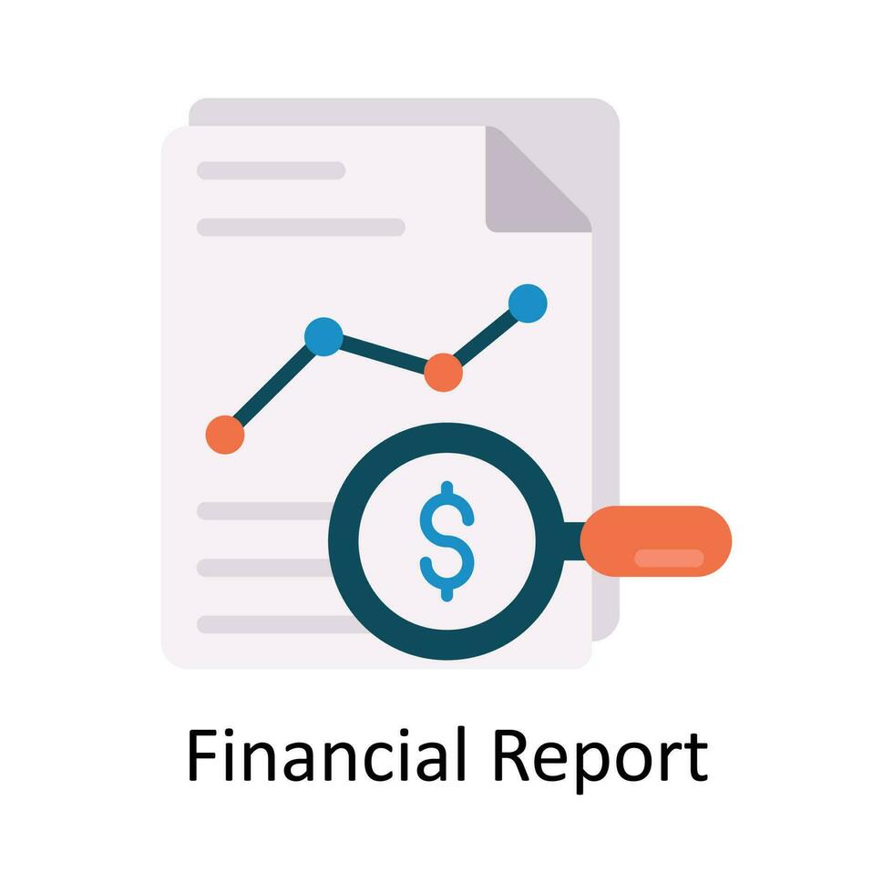 finansiell Rapportera vektor platt ikon design illustration. finansiera symbol på vit bakgrund eps 10 fil