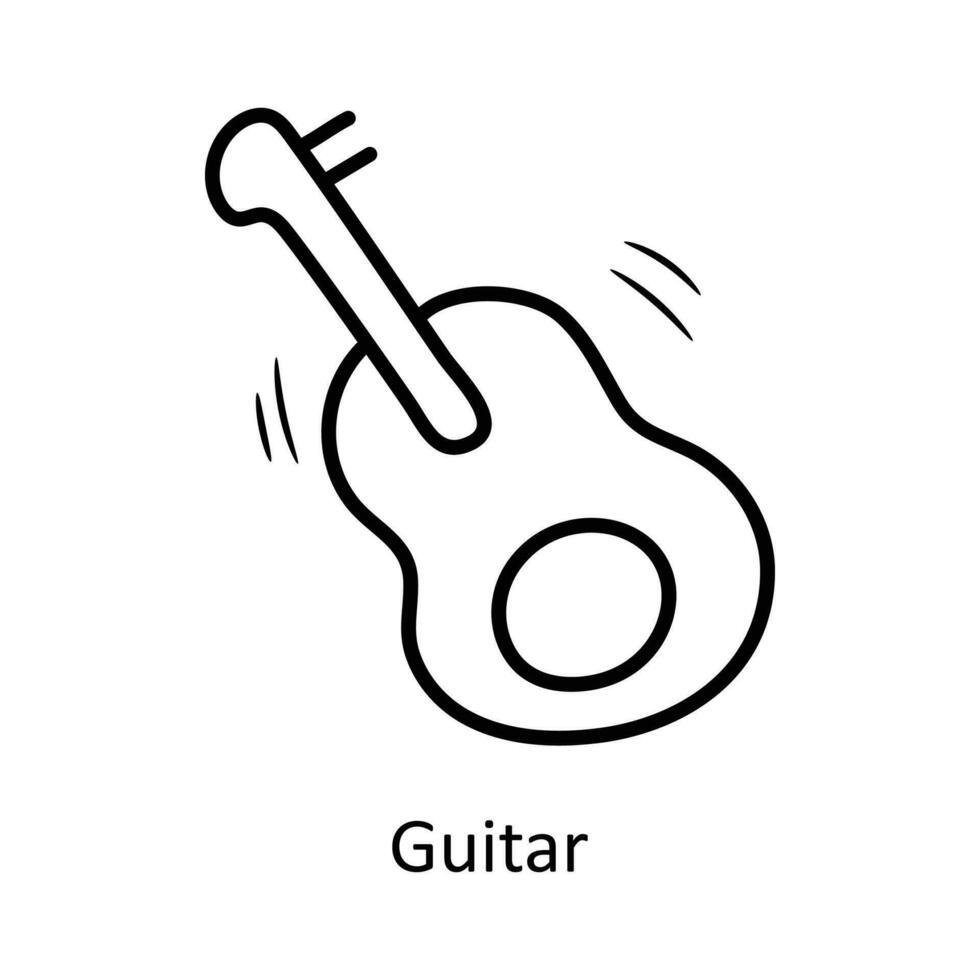 Gitarre Vektor Gliederung Symbol Design Illustration. Party und feiern Symbol auf Weiß Hintergrund eps 10 Datei