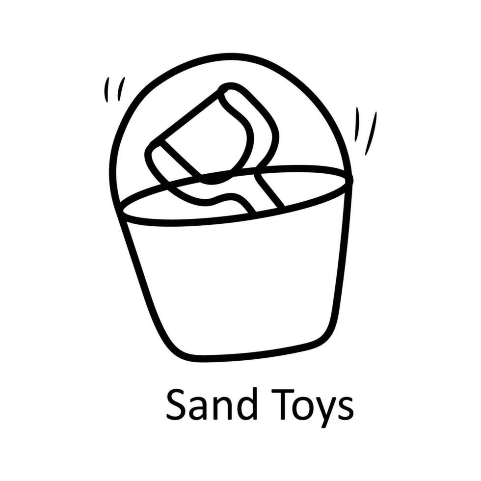 Sand Spielzeuge Vektor Gliederung Symbol Design Illustration. Spielzeuge Symbol auf Weiß Hintergrund eps 10 Datei