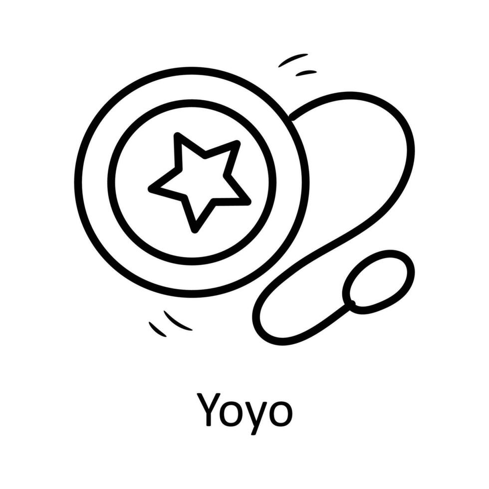 Jo-Jo Vektor Gliederung Symbol Design Illustration. Spielzeuge Symbol auf Weiß Hintergrund eps 10 Datei