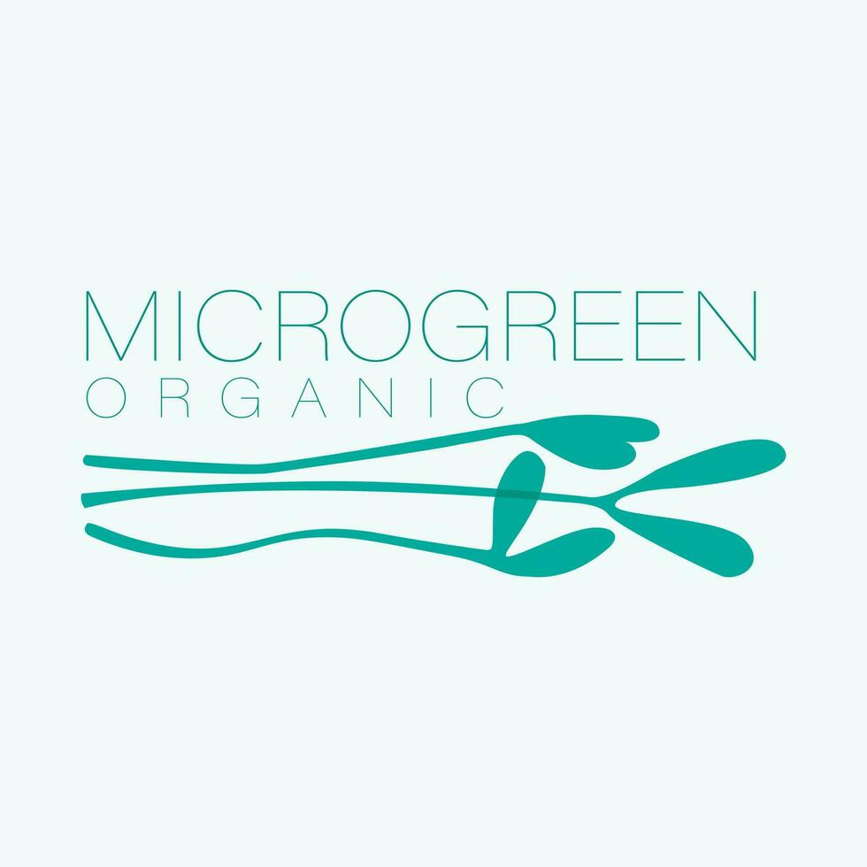 Logo Bauernhof. Microgreens und organisch Lebensmittel. Vektor isoliert Logotyp.