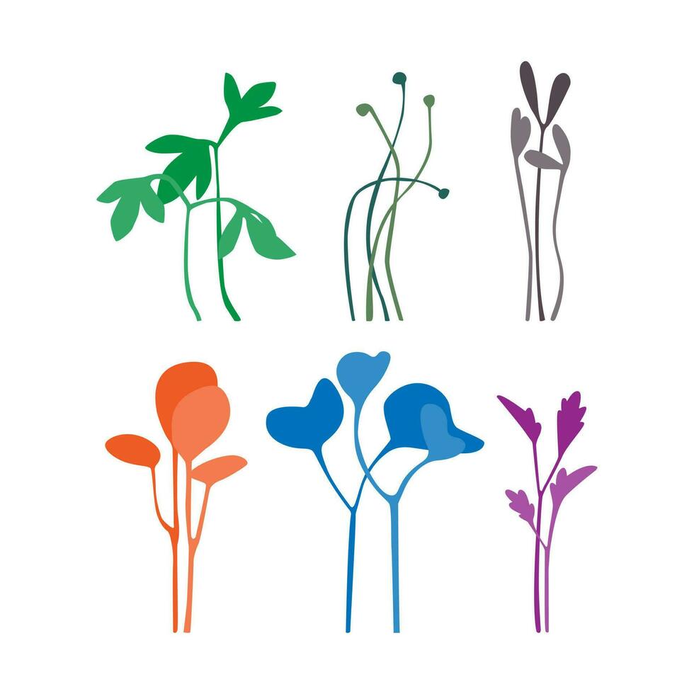 Logo Bauernhof. Microgreens und organisch Lebensmittel. Vektor isoliert Logotyp.