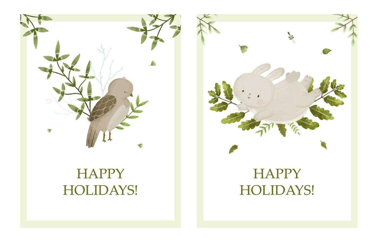 Neu Jahr und Weihnachten Karten, süß kindisch Hand gemalt Illustration vektor