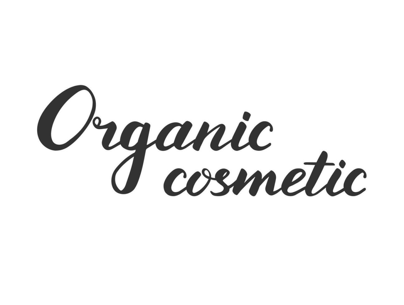 organisk kosmetisk text på vit bakgrund. vektor illustration