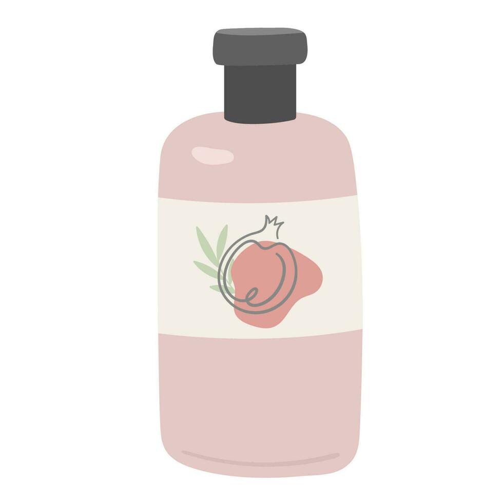 schampo flaska isolerat på vit bakgrund. hand dra skönhet hår vård produkt. organisk kosmetisk platt vektor illustration.